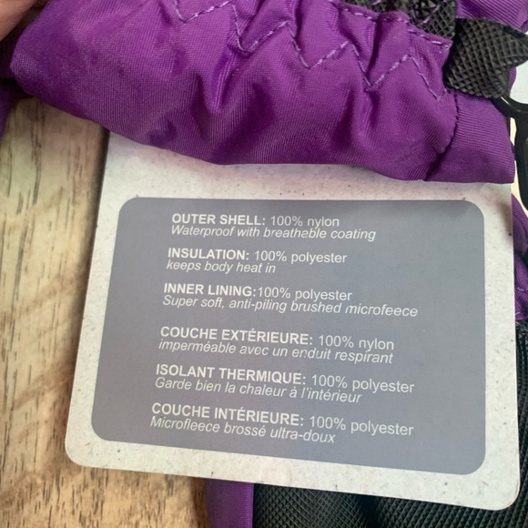 Calikids NWT purple waterproof mittens size 12-24 months - Picture 4 of 4